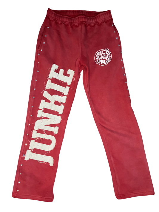 Red "HUSTLE ADDICTION" Joggers