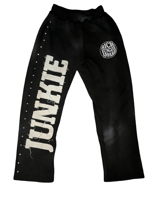 Black "HUSTLE ADDICTION" Joggers